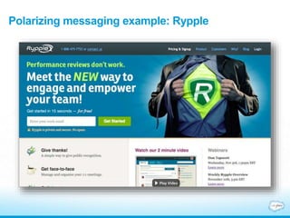 Polarizing messaging example: Rypple
 