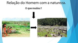 Relação do Homem com a natureza.
 