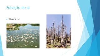 Poluição do ar
 Chuva ácida:
 