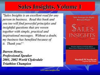 Sales Insights, Volume 1 ,[object Object],[object Object],[object Object],[object Object],[object Object],[object Object],[object Object],[object Object],[object Object],[object Object],[object Object],[object Object]