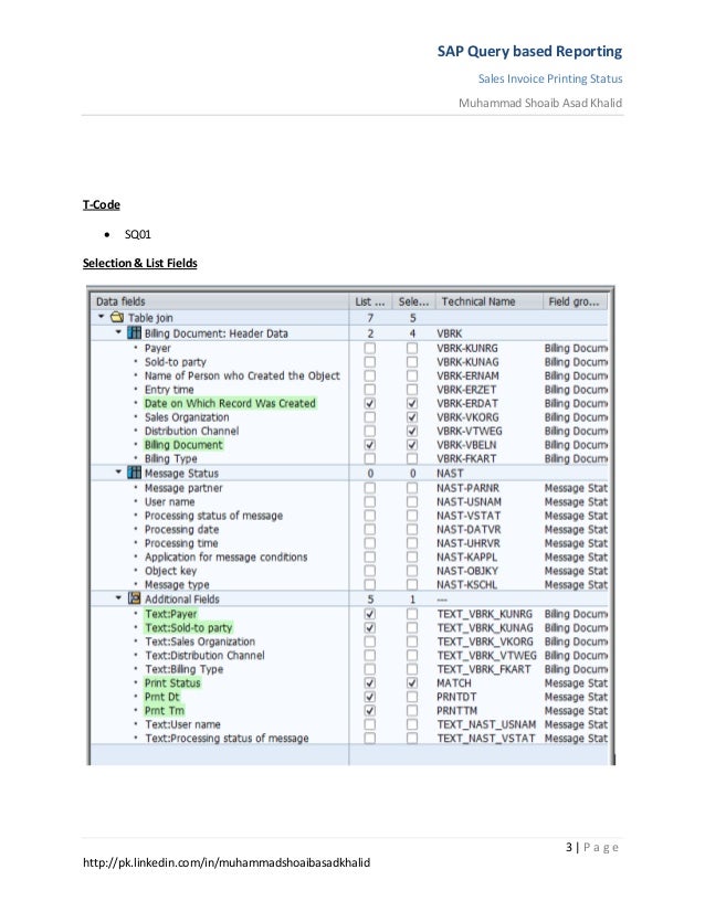 SAP Sales invoice print status