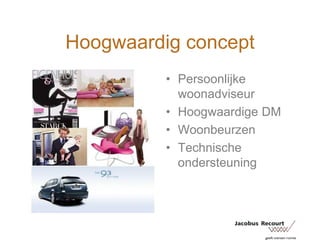 Hoogwaardig conceptPersoonlijke woonadviseurHoogwaardige DM WoonbeurzenTechnische ondersteuning