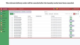 The relevant delivery order will be canceled after the laundry works have been canceled.
 
