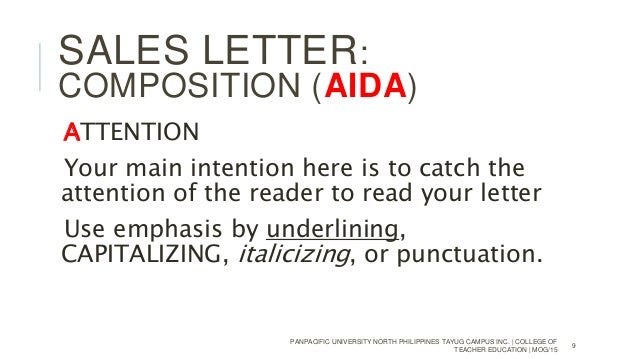 Aida Sales Letter Example
