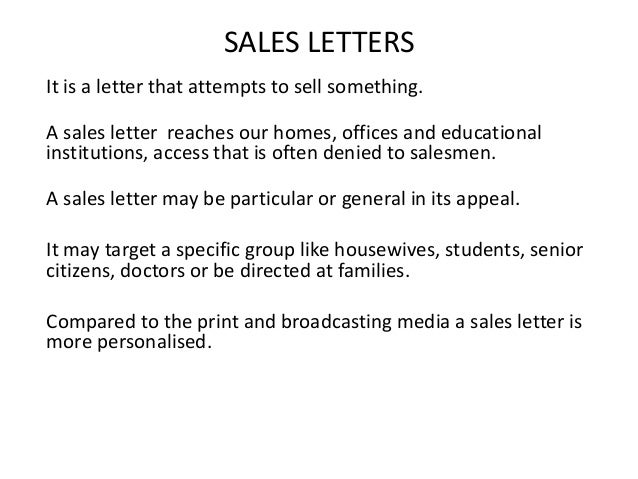 sales letter