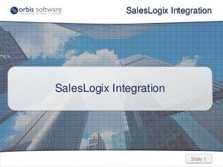 Slide 1Slide 1
SalesLogix Integration
SalesLogix Integration
 