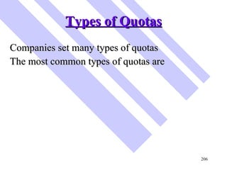 Types of Quotas <ul><li>Companies set many types of quotas </li></ul><ul><li>The most common types of quotas are  </li></ul>