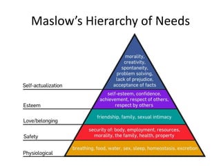 Maslow’s Hierarchy of Needs
 