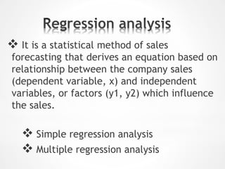 SALES FORECASTING METHOD | PPTX