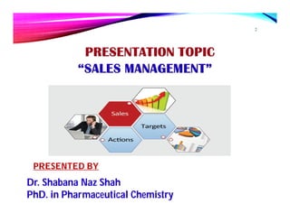 2
PRESENTED BYPRESENTED BY
Dr. Shabana Naz Shah
PhD. in Pharmaceutical Chemistry
 