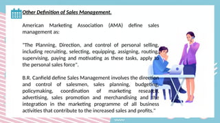 Sales Definition Normal SALES MANAGEMENT introduction and chapter 1 | PPTX