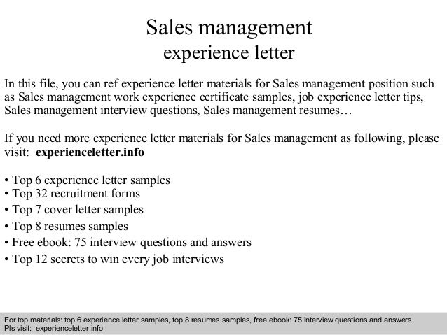 interview questions and answers free download pdf and ppt file sales management experience letter