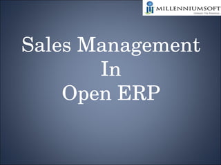 Sales Management  In Open ERP 