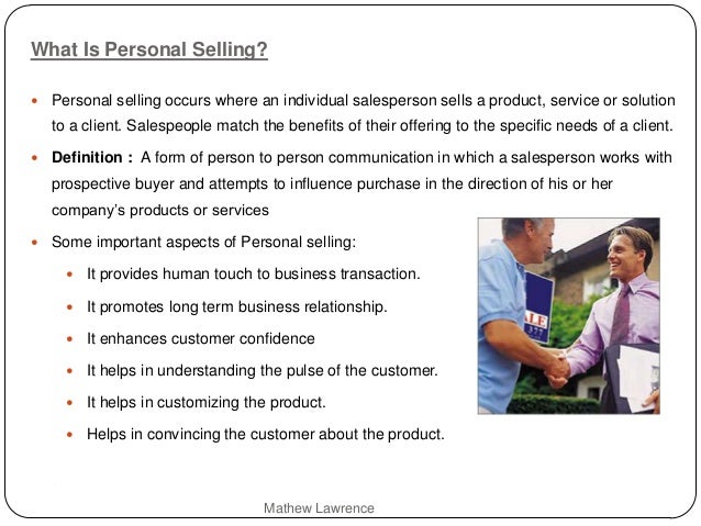 Sales management & personal selling