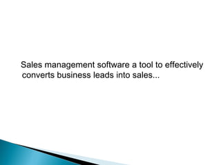 Sales management software | PPT