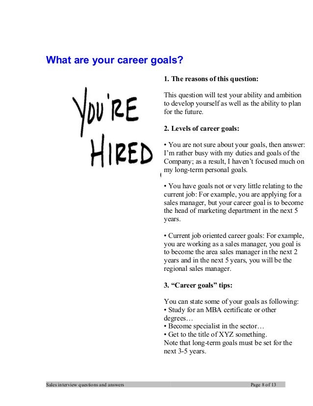 what are your career goals examples
