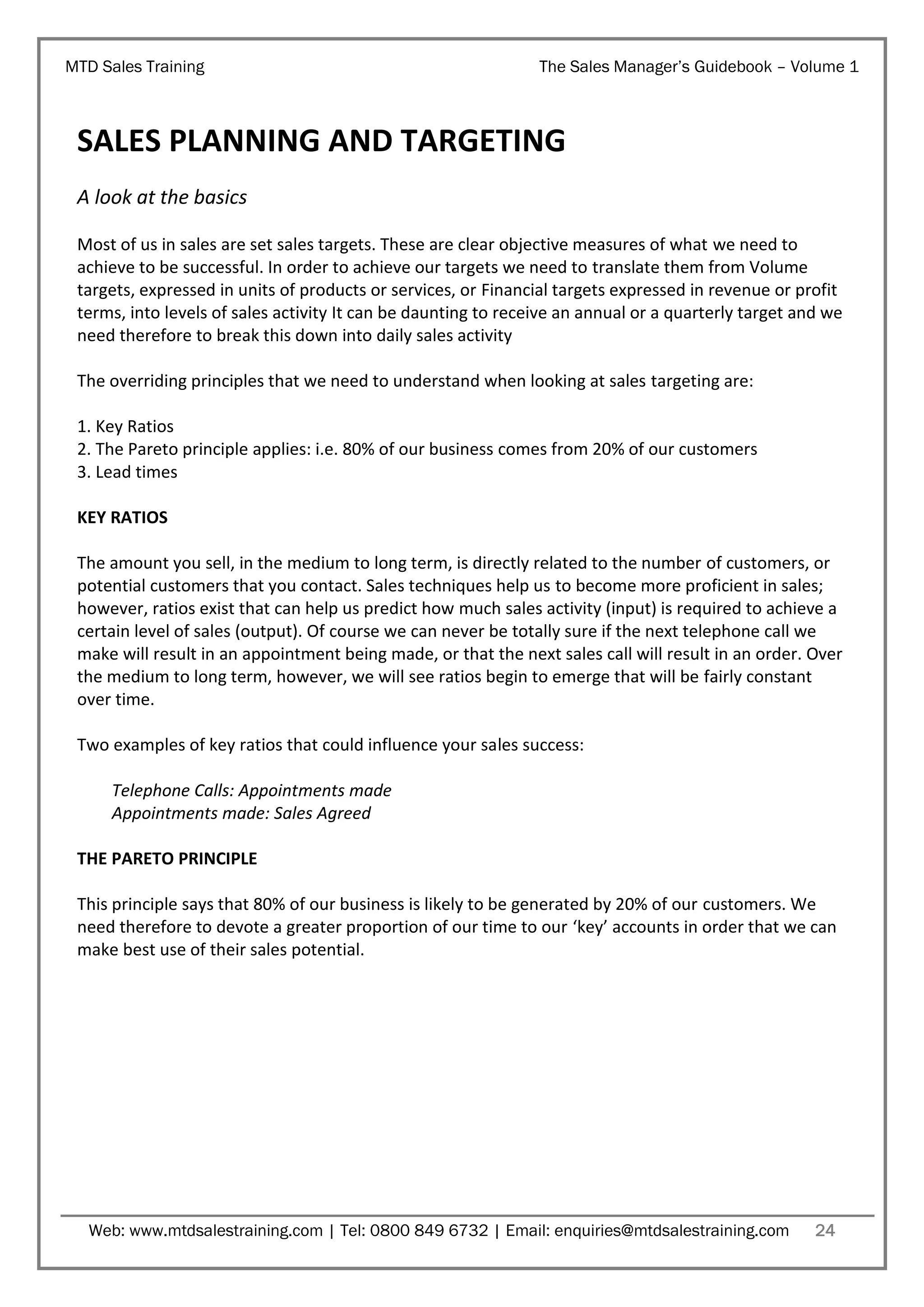 Sales Manager’s Guidebook Volume 1 - Sales Planning & Target Setting ...