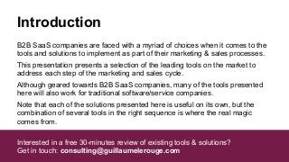 B2B SaaS companies are faced with a myriad of choices when it comes to the
tools and solutions to implement as part of the...