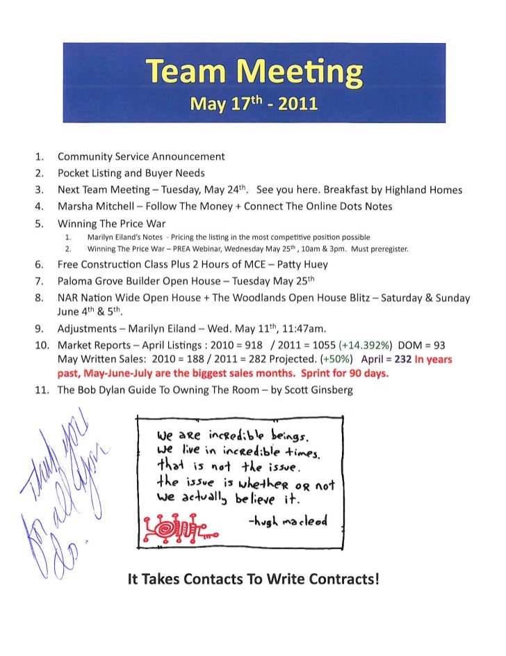 meeting agenda notes
