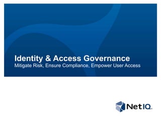 Identity & Access Governance
Mitigate Risk, Ensure Compliance, Empower User Access
 