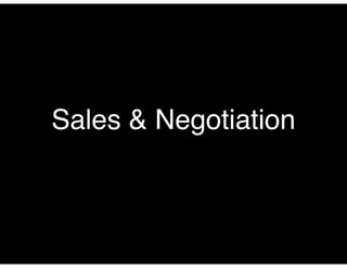 Sales & Negotiation
 