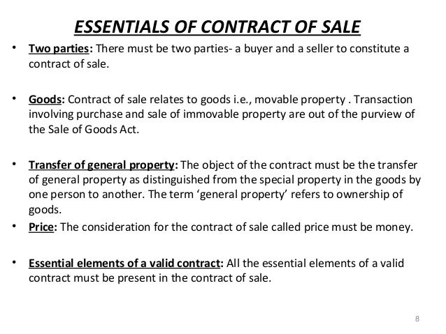 essentials of a contract of sale It is essential that it must be a clearly written document sales agency contract contains the following provision: 1 essentials of sale agency agreement. essentials of a contract of sale It is essential that it must be a clearly written document sales agency contract contains the following provision: 1 essentials of sale agency agreement.