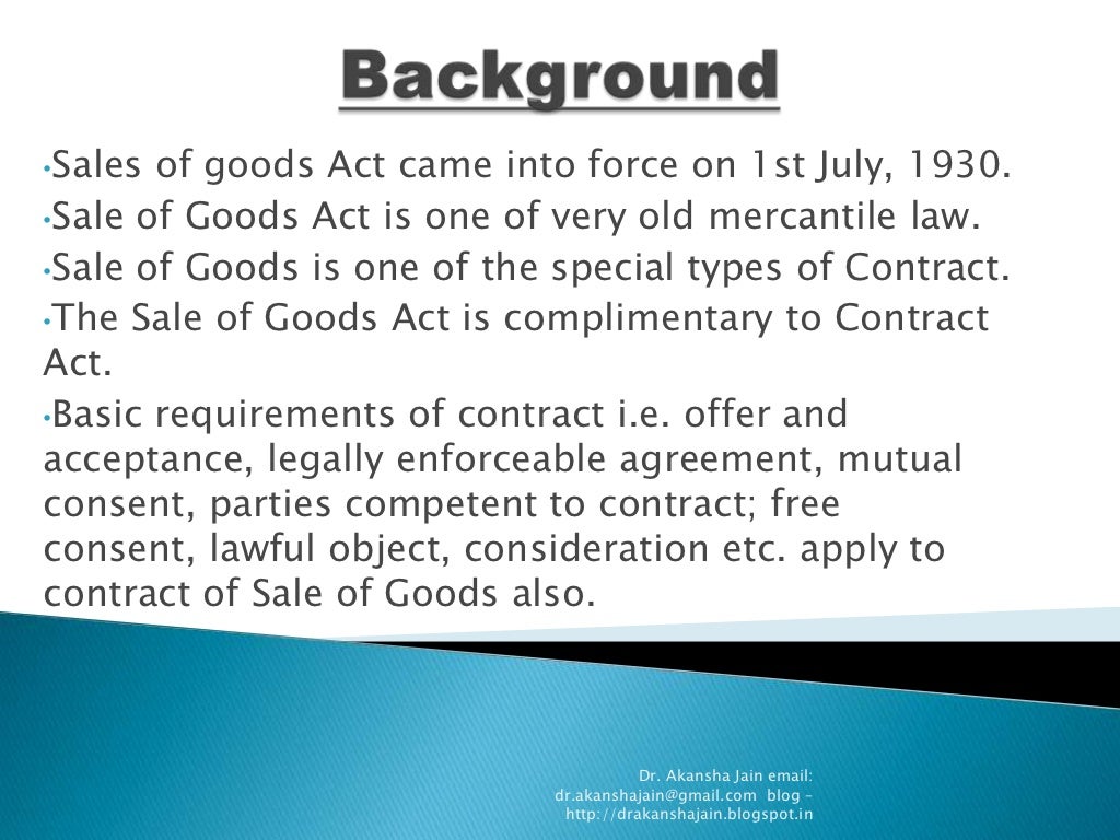 Sales of goods act,1930