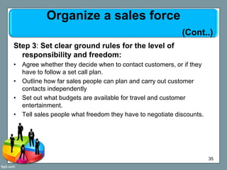 Step 3: Set clear ground rules for the level of
responsibility and freedom:
• Agree whether they decide when to contact cu...