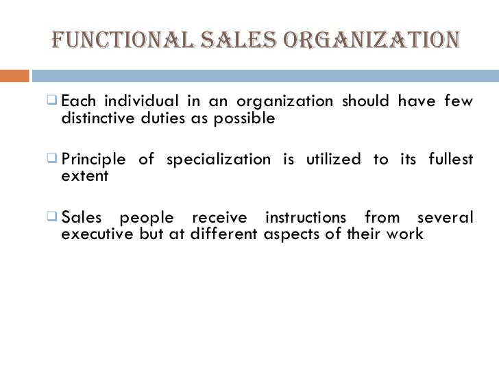 Sales organization