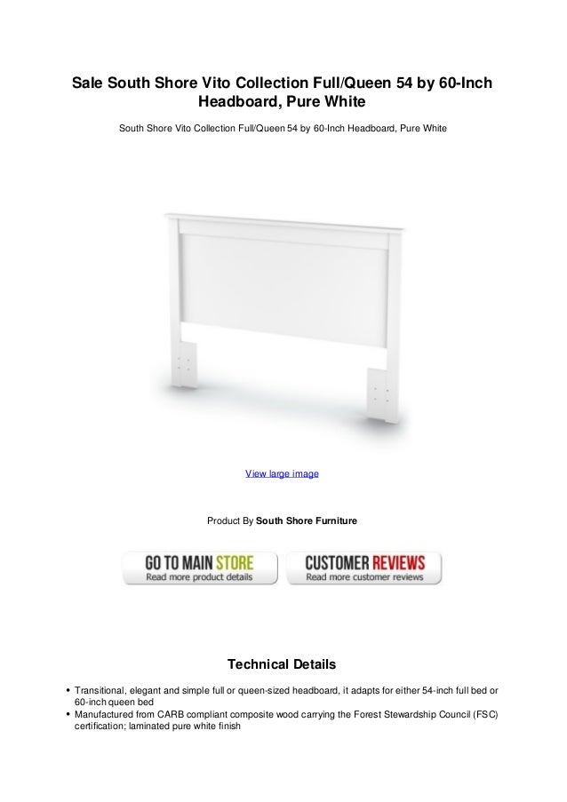 Sale South Shore Vito Collection Full Queen 54 By 60 Inch Headboard P