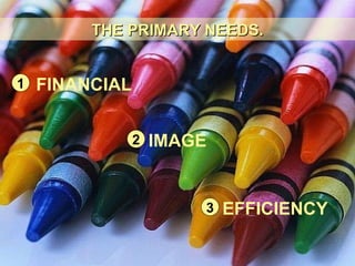 THE PRIMARY NEEDS. FINANCIAL IMAGE EFFICIENCY 1 2 3 