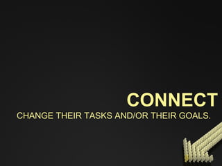 CONNECT CHANGE THEIR TASKS AND/OR THEIR GOALS. 