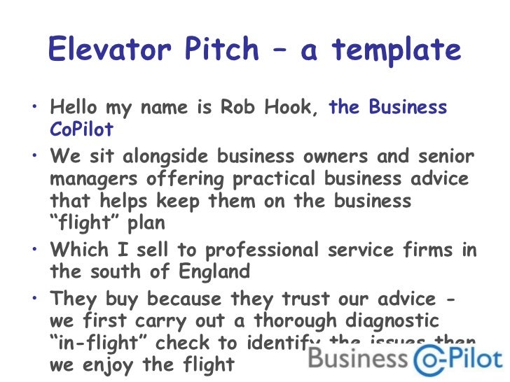 Working on your Elevator Pitch?