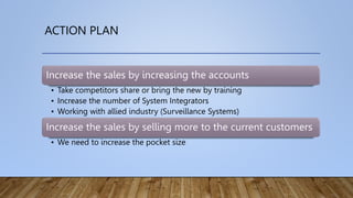 ACTION PLAN
Increase the sales by increasing the accounts
• Take competitors share or bring the new by training
• Increase...