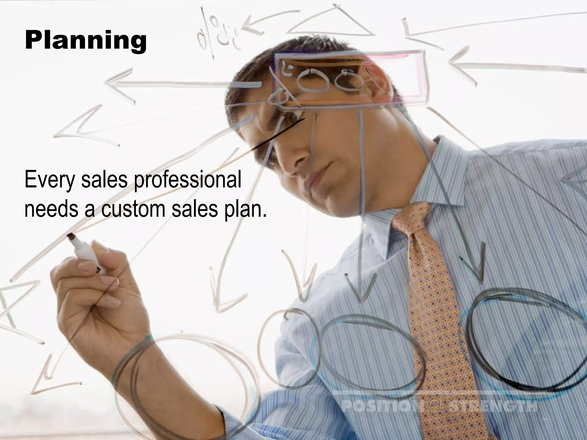 Planning Every sales professional needs a custom sales plan. 