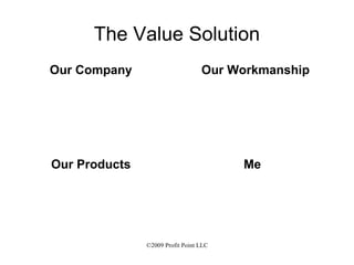 The Value Solution Our Company Our Products Our Workmanship Me 