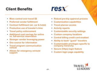 Travel Leaders - Travel Management Overview