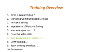 Sales Training Introduction sales presentation، Training Overview.pptx