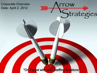Corporate Overview
Date: April 2, 2012




              “On Target with your Staffing Solutions”
 