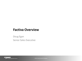 Doug Egan Senior Sales Executive Factiva Overview 