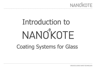 Introduction to  Coating Systems for Glass 