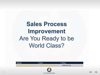 Sales Process ImprovementAre You Ready to be World Class? 