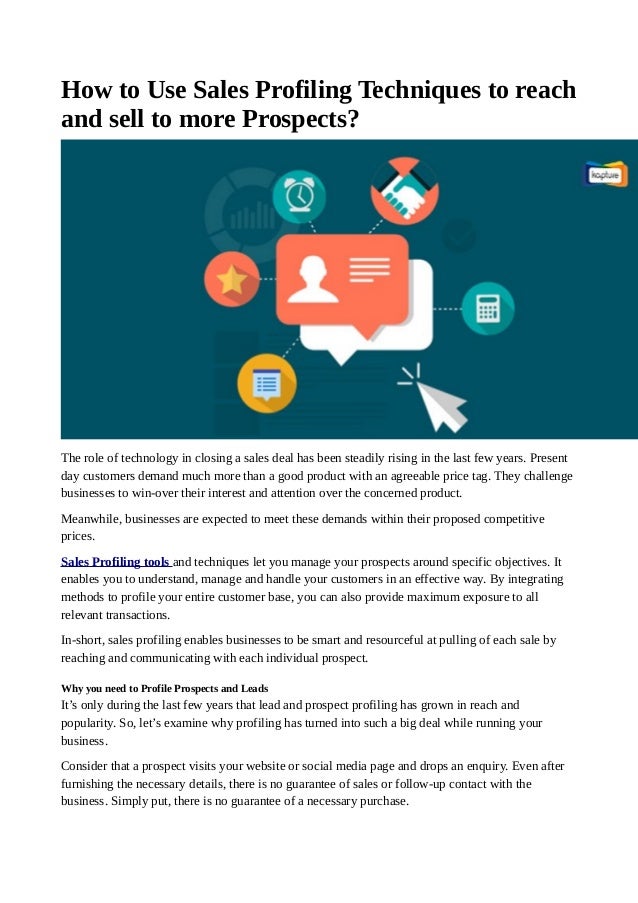 Sales profiling Techniques Kapture CRM