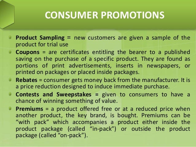 Sweepstakes free samples coupons and rebates are examples of quizlet