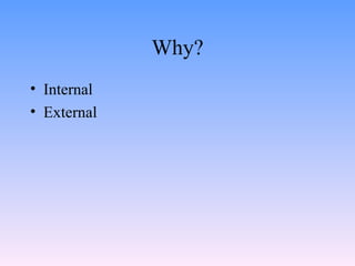 Why? Internal External 