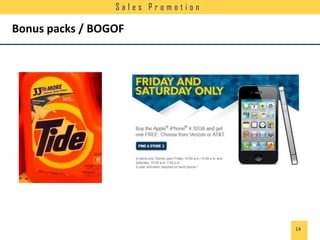 Sales Promotion

Bonus packs / BOGOF

14

 