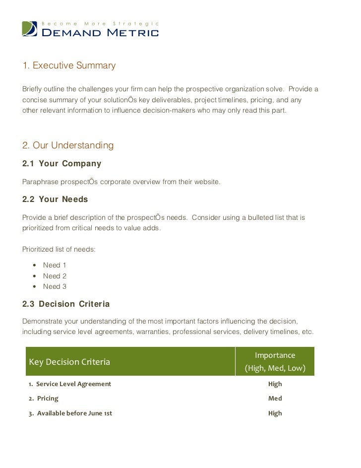 sales proposal template sales proposal outline
