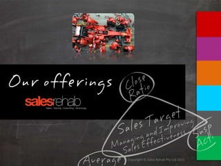 Copyright © Sales Rehab Pty Ltd 2013
Our offerings
 