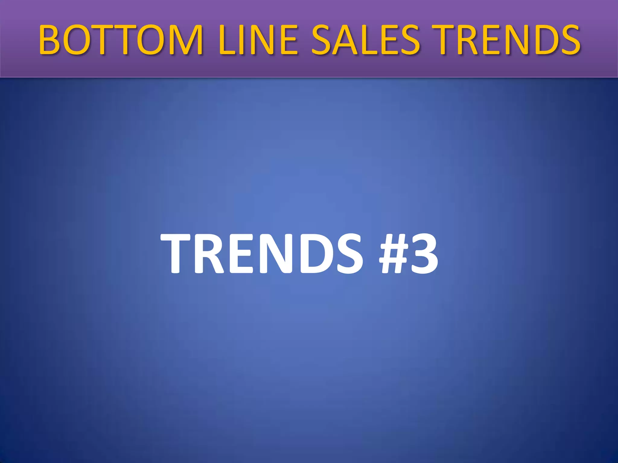 BOTTOM LINE Sales Trends
Bottom Line SALES TRENDS

TRENDS #3

 