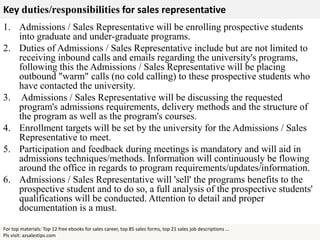 Sales Representative Program Sales representative | PPTX